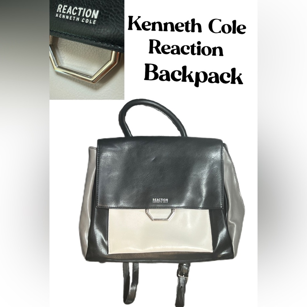 Kenneth Cole Reaction Black and Cream Backpack